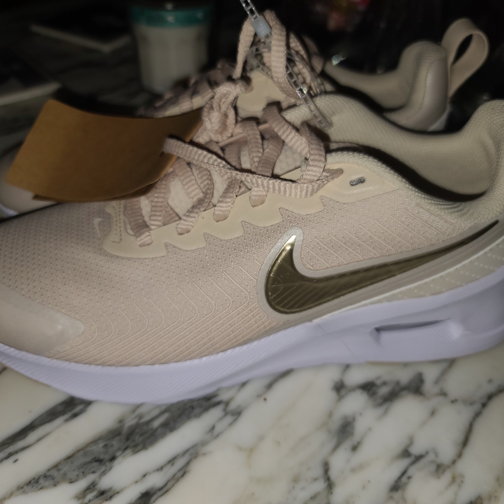 Nike Air Max Light Beige Sneakers with Metallic Swoosh